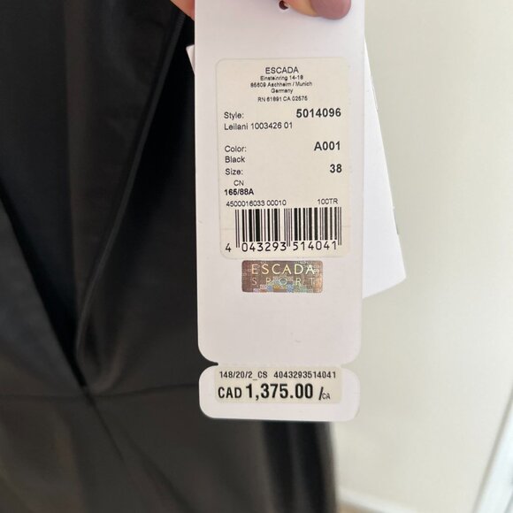 Escada Lamb Leather Mini Dress Size Size Medium/DE 38/US 8 - 10 - Picture 9 of 13